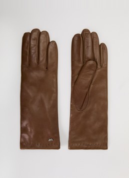 WEEKEND Max Mara Dames Senape Short handschoenen van lamsleer in de kleur Hazelnootbruin