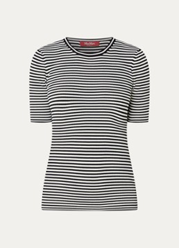 MaxMara Dames T-shirt met streepprint in de kleur Zwart