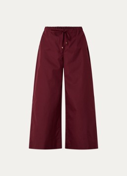 MaxMara Dames Aureo high waist wide fit broek met strikceintuur in de kleur Bordeauxrood