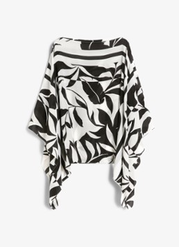 MaxMara Dames Poncho met bloemenprint in de kleur Zwart