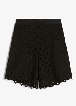 MaxMara Dames High waist wide fit korte broek met cut out detail in de kleur Zwart