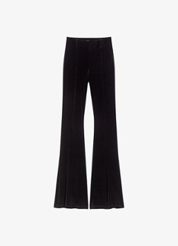 Maje Dames Flared fit broek van fluweel in de kleur Zwart