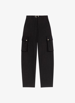 Maje Dames High waist tapered fit cargobroek met steekzakken in de kleur Jeans