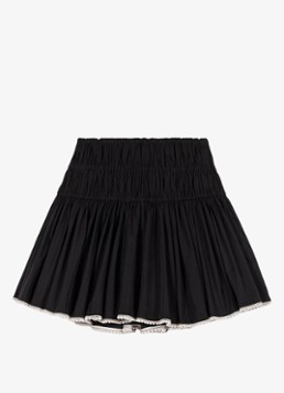 Maje Dames Jiperly minirok met smockwerk in de kleur Zwart