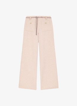 Maje Dames Pillona loose fit broek met strass en opgestikte zakken in de kleur Lichtroze