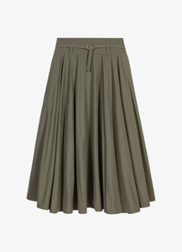 Maje Dames Jeji midi rok met plooien in de kleur Legergroen