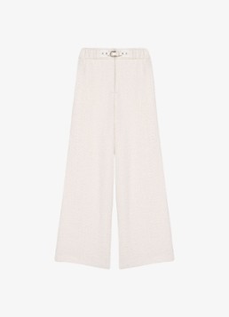 Maje Dames High waist wide fit pantalon met tweed-look in de kleur Beige