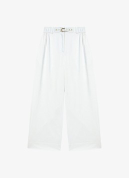 Maje Dames Piumallan wide fit palazzo broek in de kleur Wit