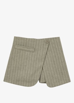 Maje Dames Ipimousse korte broek met streepprint in de kleur Legergroen