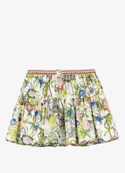 Maje Dames Mini rok met plooien en print in de kleur Groen