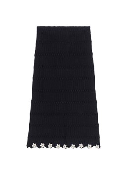 Maje Dames Midi rok met sierknopen in de kleur Zwart