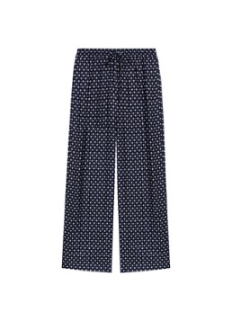Maje Dames High waist wide fit broek met print in de kleur Donkerblauw