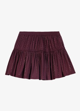 Maje Dames Mini rok met lurex in de kleur Bordeauxrood