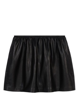Maje Dames Minirok van lamsleer in de kleur Zwart