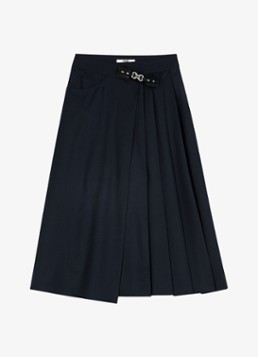 Maje Dames Midi rok met kettingdetail in de kleur Donkerblauw