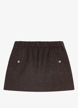 Maje Dames Minirok in wolblend in de kleur Donkerbruin