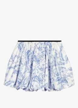 Maje Dames Mini rok met plooien en print in de kleur Blauw