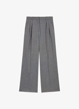Maje Dames High waist wide fit pantalon met strass in de kleur Grijs