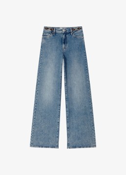 Maje Dames High waist wide leg jeans met steekzakken in de kleur Donkerblauw