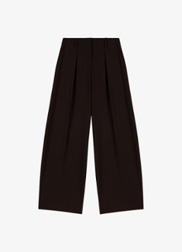 Maje Dames High waist balloon fit pantalon in wolblend met steekzakken in de kleur Bruin