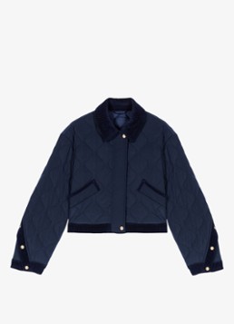 Maje Dames Balila gewatteerd jack met quilt patroon in de kleur Donkerblauw