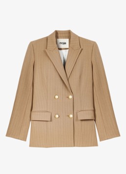 Maje Dames Blazer met streepprint in de kleur Beige / Beige