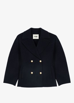 Maje Dames Double-breasted jack met steekzakken in de kleur Donkerblauw