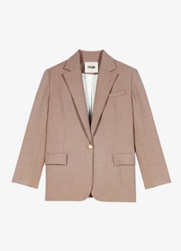 Maje Dames Blazer in wolblend met klepzakken in de kleur Beige