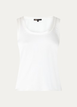 Maje Dames Tanktop in zijdeblend met glanzende finish in de kleur Wit
