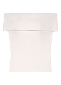 Maje Dames Fijngebreide off shoulder top in de kleur Wit