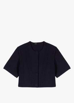 Maje Dames Cropped vest met rijgdetail in de kleur Donkerblauw
