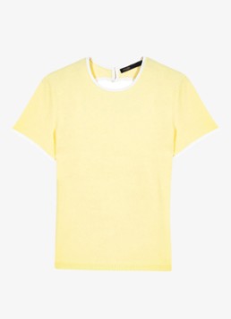 Maje Dames Mipose T-shirt met cut-out detail in de kleur Licht geel