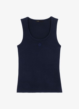 Maje Dames Tanktops met borduring in de kleur Donkerblauw