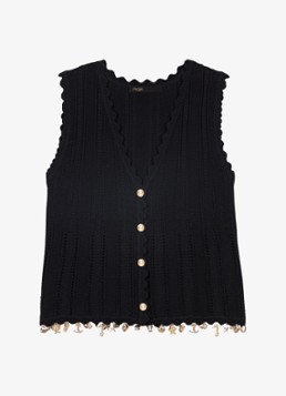 Maje Dames Lishella vest met kralendecoratie in de kleur Zwart