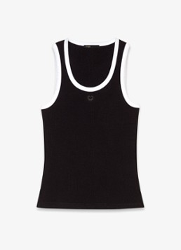 Maje Dames Tanktops met borduring in de kleur Zwart