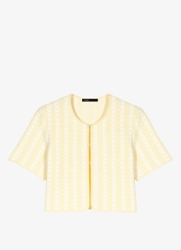Maje Dames Cropped vest met print in de kleur Geel