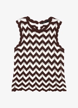 Maje Dames Lirio gebreide top grafische dessin in de kleur Bruin