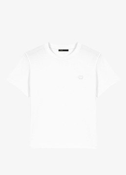 Maje Dames Ticlva T-shirt met ronde hals in de kleur Wit