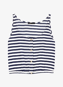Maje Dames Top met streepprint in de kleur Donkerblauw