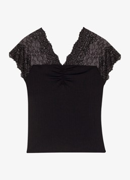 Maje Dames Lilionan met details van kant in de kleur Zwart