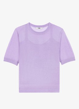 Maje Dames Semi-transparante top met lurex in de kleur Paars