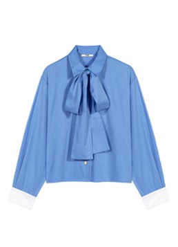 Maje Dames Blouse met afneembare sjaalkraag in de kleur Blauw