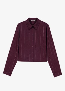 Maje Dames Blouse met strass in de kleur Bordeauxrood