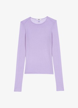 Maje Dames Fijngebreide pullover van mesh in de kleur Parma Violet / Paars