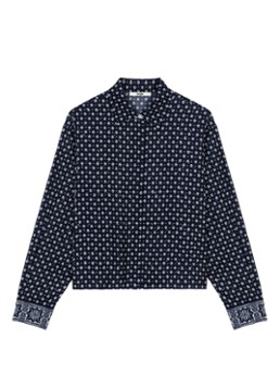 Maje Dames Blouse met print in de kleur Donkerblauw
