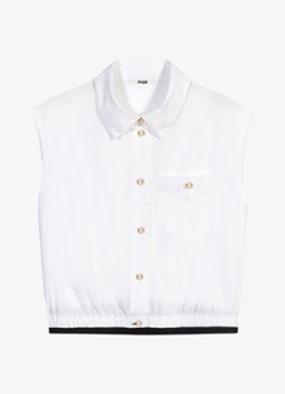 Maje Dames Gecropte mouwloze blouse in de kleur Wit