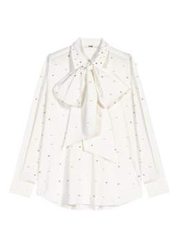 Maje Dames Blouse met strass en imitatieparels in de kleur Gebroken wit