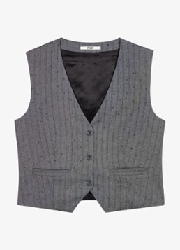 Maje Dames Gilet met strass in de kleur Grijs