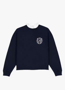 Maje Dames Geborduurde trui met afneembare kraag in de kleur Donkerblauw