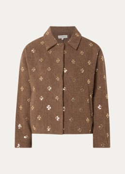 Expresso Dames Jack in wolblend met pailletten in de kleur Camel